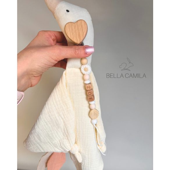 Bella Camila krém szundikendő hozzáillő névre szóló cumilánccal