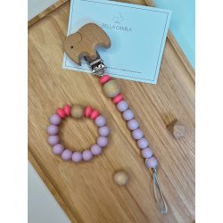 Lila elefántos cumilánc és marokrágcsa szett