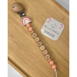 Barack színű cumilánc vagy rágcsalánc névre szóló