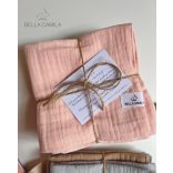 Bella Camila 3 darabos textilkendőcske csomag lila-barack színekben