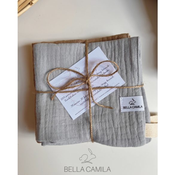 Bella Camila 3 darabos textilkendőcske csomag barna, zöld és kék színekben