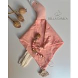 Bella Camila rózsaszín szundikendő hozzáillő cumilánccal