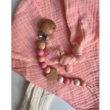 Bella Camila rózsaszín szundikendő hozzáillő cumilánccal