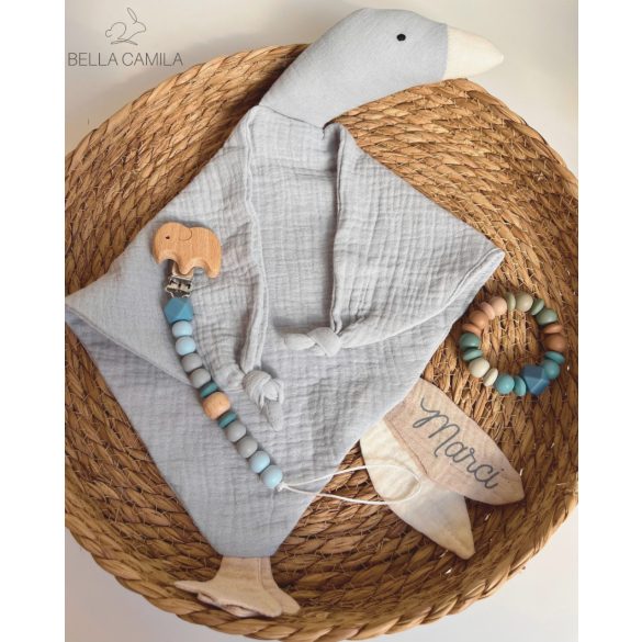 Névre szóló libás szundikendő világoskék