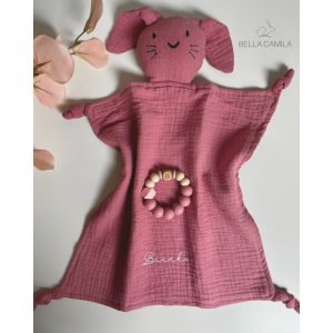 Névre szóló nyuszis szundikendő mályva