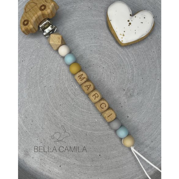 Bella Camila neves szilikon cumilánc vagy rágcsalánc vidám színben