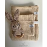 Bella Camila duplagéz textilkendő szett bézs