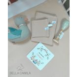 Bella Camila duplagéz textilkendő szett bézs