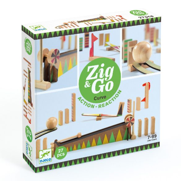 Építőjáték - Sokasodó ívelő, 27 db-os - Zig and Go - Curve