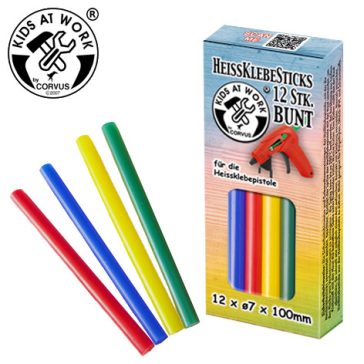 Djeco Ragasztórúd - 12 db, átm. 7 mm, színes