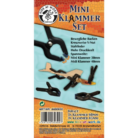 Mini szorító csipesz szett - 2 x 3 db Mini szorító csipesz szett - 2 x 3 db