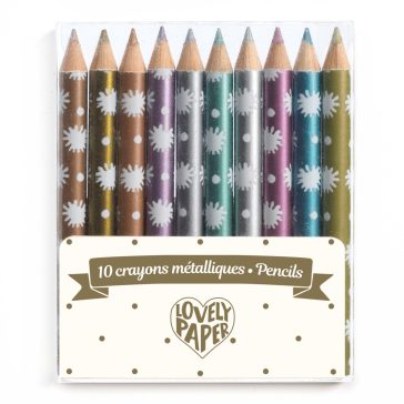   Mini színes ceruza - 10 metál színű készlet - 10 Chichi mini metalic pencils
