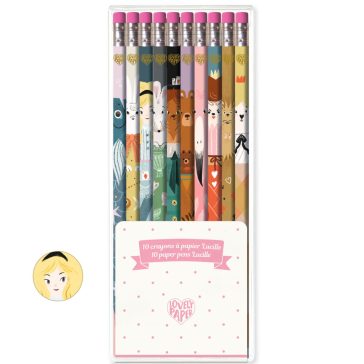   Grafit ceruza radíros végű - Lucille 10 db-os készlet - 10 Lucille pencils