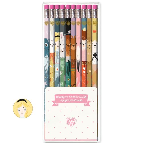 Grafit ceruza radíros végű - Lucille 10 db-os készlet - 10 Lucille pencils Grafit ceruza radíros végű - Lucille 10 db-os készlet - 10 Lucille pencils