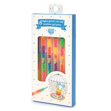   Zselés toll készlet - 6 szivárvány színben - 6 rainbow gel pens