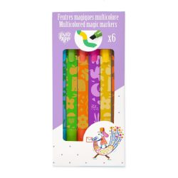   Djeco Mágikus filctolkészlet - 6 db színváltó filctoll - Multicolored magic markers