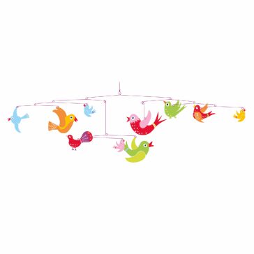  Szélmobil függődísz - Színes madarak - Colourful flight of fancy