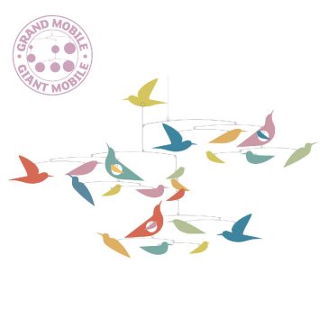   Szélmobil függődísz - Sokszínű Madarak - Mobile Katsumi-Multicolored birds