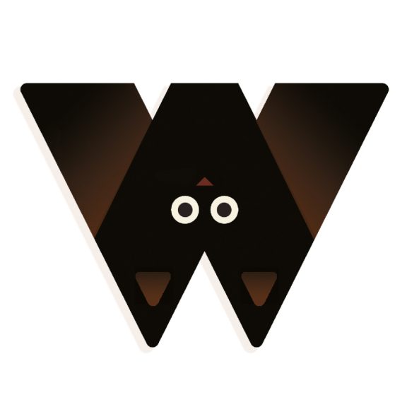 Állatdekor betű - W - Graphic animal letter Állatdekor betű - W - Graphic animal letter