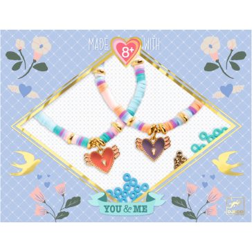   Ékszerkészítő készlet - Páros szárnyaló szívek - Heart Heishi