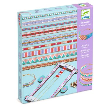  Djeco Ékszerkészítő készlet - Karkötők szövése különböző gyöngyökből - Large beads