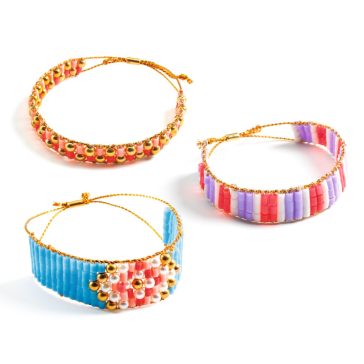   Djeco Ékszerkészítő készlet - Karkötők szövése különböző gyöngyökből - Large beads