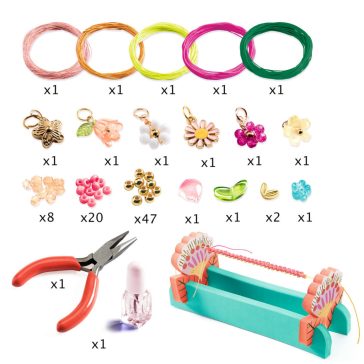   Djeco Ékszerkészítő készlet - Rózsaszín makramé karkötők - Pink macrame bracelets