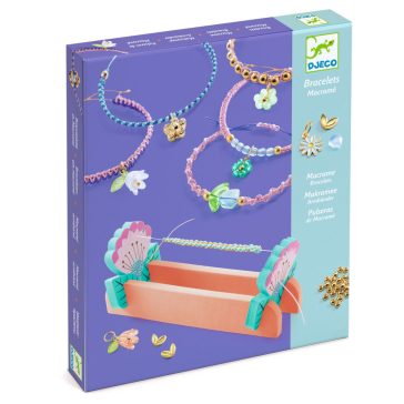   Djeco Ékszerkészítő készlet - Kék makramé karkötők - Blue macrame bracelets