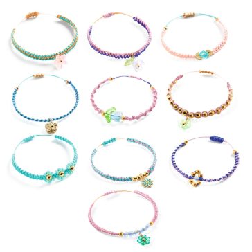   Djeco Ékszerkészítő készlet - Kék makramé karkötők - Blue macrame bracelets