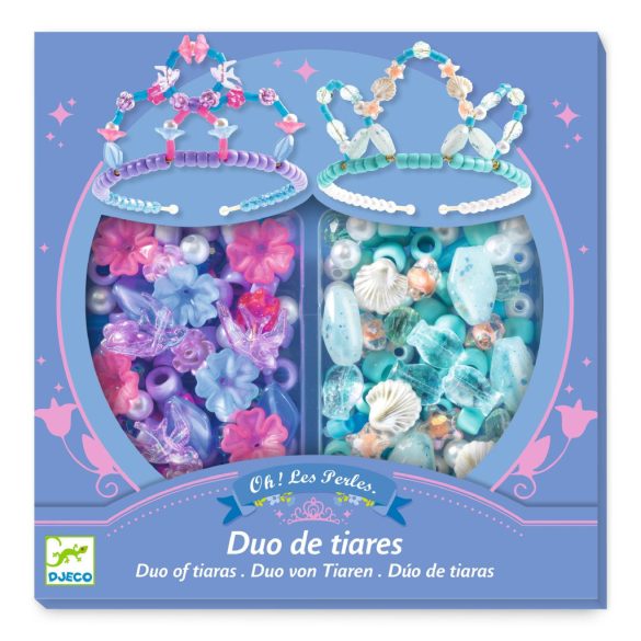 Djeco Ékszerkészítő készlet - Páros tiara, kék - Duo of tiaras, Blue