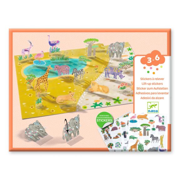 Matricázós sztorik, 3D - Állati élőhelyek - Lift-up stickers - Animals Matricázós sztorik, 3D - Állati élőhelyek - Lift-up stickers - Animals