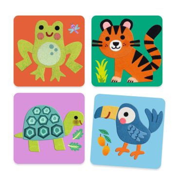   Djeco Kollázs műhely - Puha állatok filcből - Soft Animals