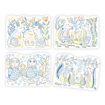 Meglepetés színező - Erdei állatok - Woodland families