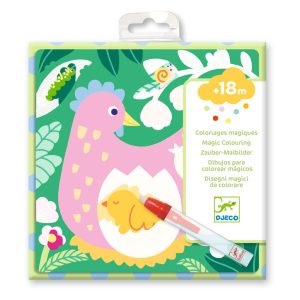 Djeco Vízzel színező készlet - Kukucs! Állatbébik a kertben - Peekaboo! Garden Baby Animals