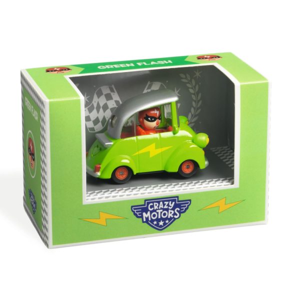 CRAZY MOTORS játékautó - Zöld Villám - Green Flash CRAZY MOTORS játékautó - Zöld Villám - Green Flash