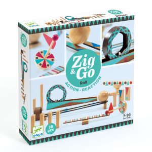 Djeco Építőjáték - Sokasodó gördülő, 28 db-os - Zig and Go - Roll