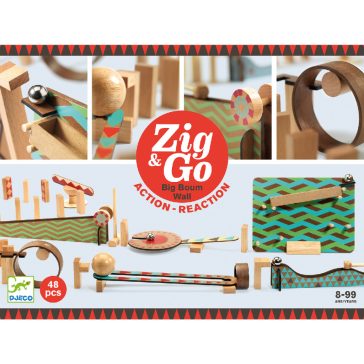   Építőjáték - Sokasodó golyózó, 48 db-os - Zig and Go - Big Boum Wall