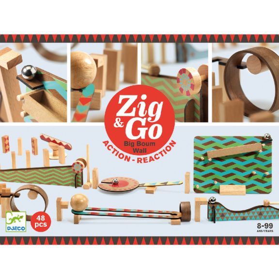 Építőjáték - Sokasodó golyózó, 48 db-os - Zig and Go - Big Boum Wall