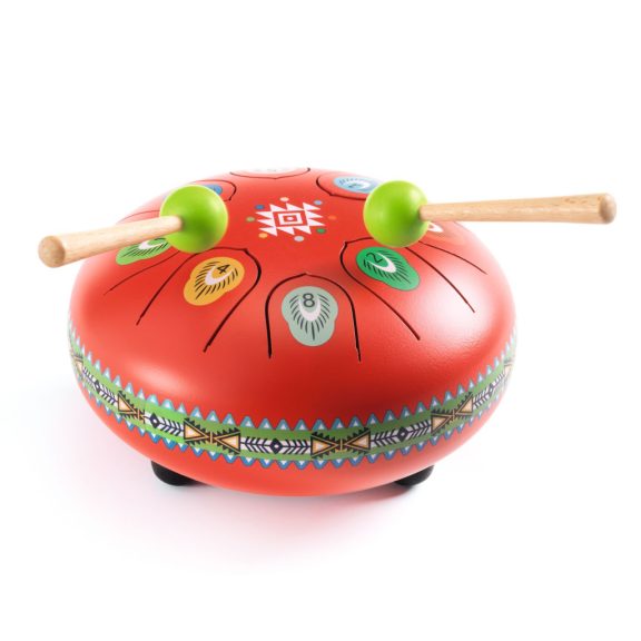 Djeco Játékhangszer - Rezgőnyelves acél dob, 8 hangú, piros - Red Metal Tongue Drum Djeco Játékhangszer - Rezgőnyelves acél dob, 8 hangú, piros - Red Metal Tongue Drum
