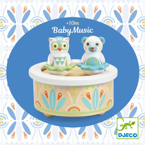 Mozgó figurás zenedoboz - Maci és bagoly - BabyMusic