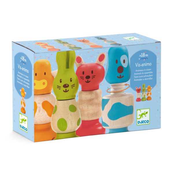 Djeco Toronyépítő fajáték - Kreatív állatfigurák - Vis-animo