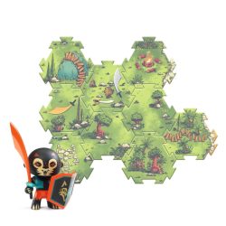   Djeco Arty Toys Óriás puzzle - Bestiák birodalma, 18 db-os - Puzzl’Up Voras Furious