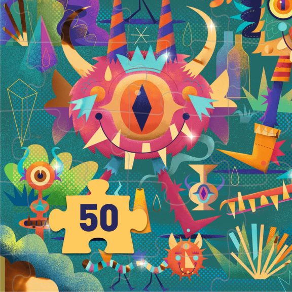 Varázs puzzle - Szörny parti, 50 db-os - Monster party 