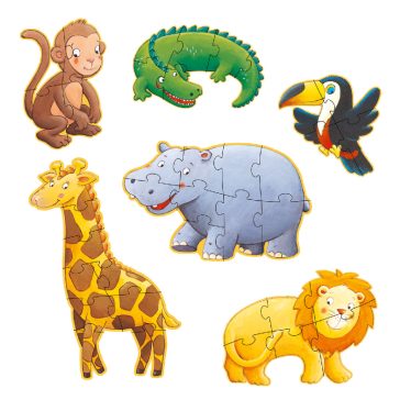   Óriás puzzle - Marmoset és barátai, 4-6-9 db-os - Marmoset and friends