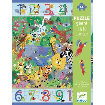   Megfigyeltető puzzle - Dzsungelben 1-10-ig, 54 db-os - 1 to 10 Jungle