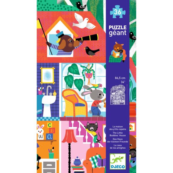 Óriás puzzle - A Kisbarátok Háza, 36 db-os - The Little Buddies' House