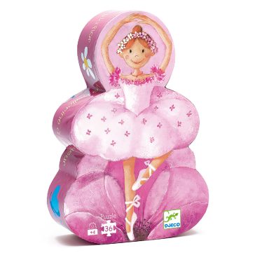   Formadobozos puzzle - Balerina virággal, 36 db-os - The ballerina with the flower