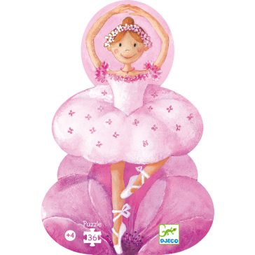   Formadobozos puzzle - Balerina virággal, 36 db-os - The ballerina with the flower