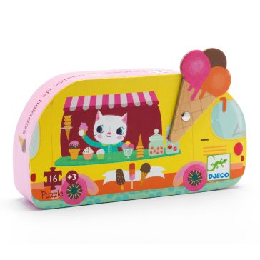   Formadobozos puzzle - Fagyis kocsi, 16 db-os - Ice cream truck