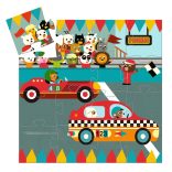 Djeco Formadobozos puzzle - Versenyautó, 16 db-os - The racing car